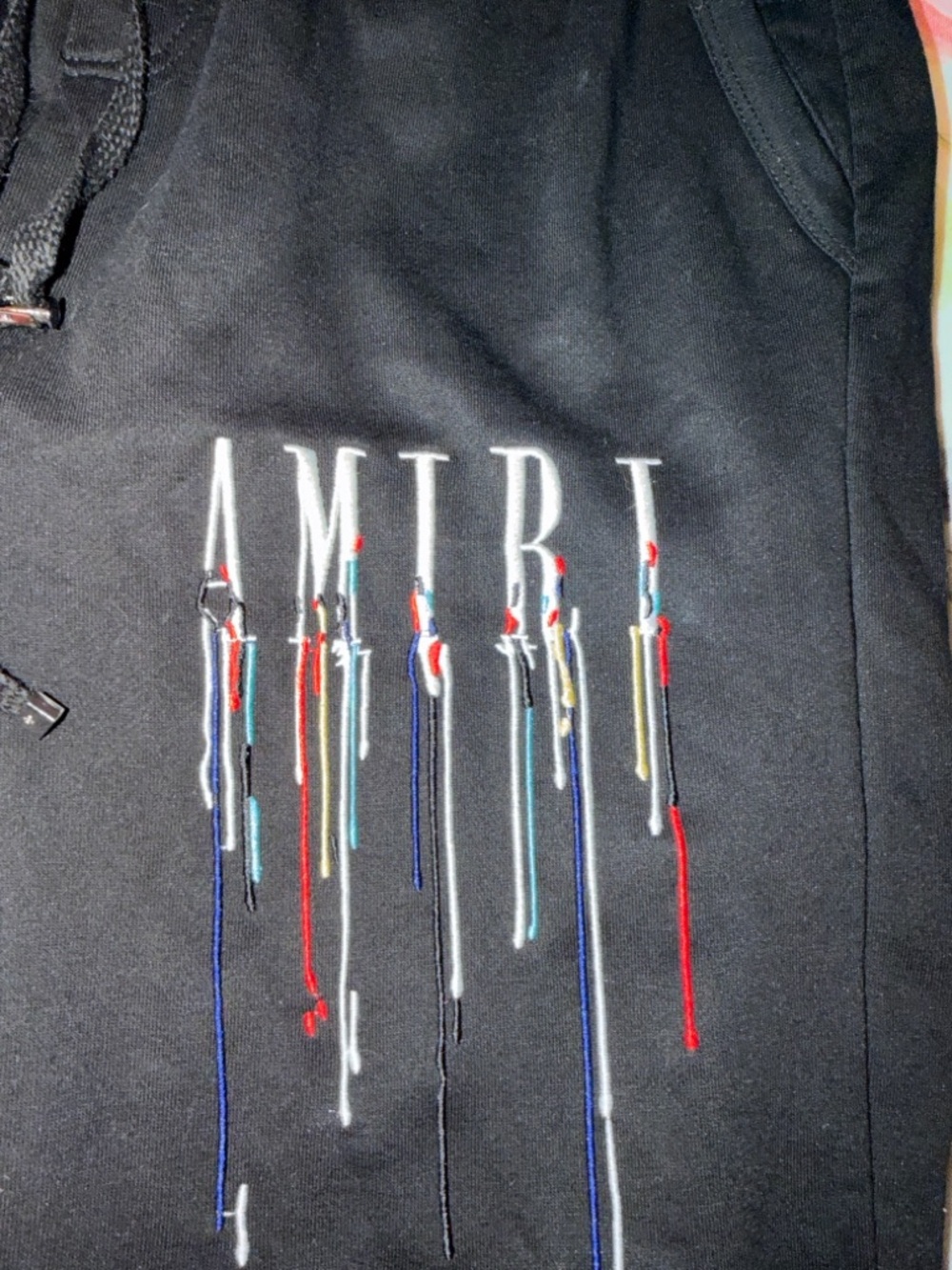AMIRI Black Cotton Tee with Branded Tag